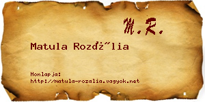 Matula Rozália névjegykártya
