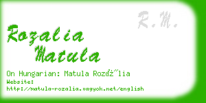 rozalia matula business card